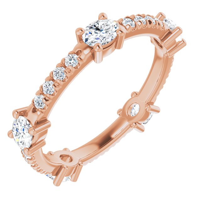 1.20 ct. Oval & Round Diamond Eternity Band-VIRABYANI